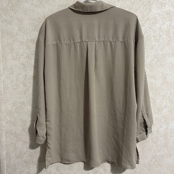 Joe fresh, long flowy pinstriped dress shirt. - Picture 3 of 5